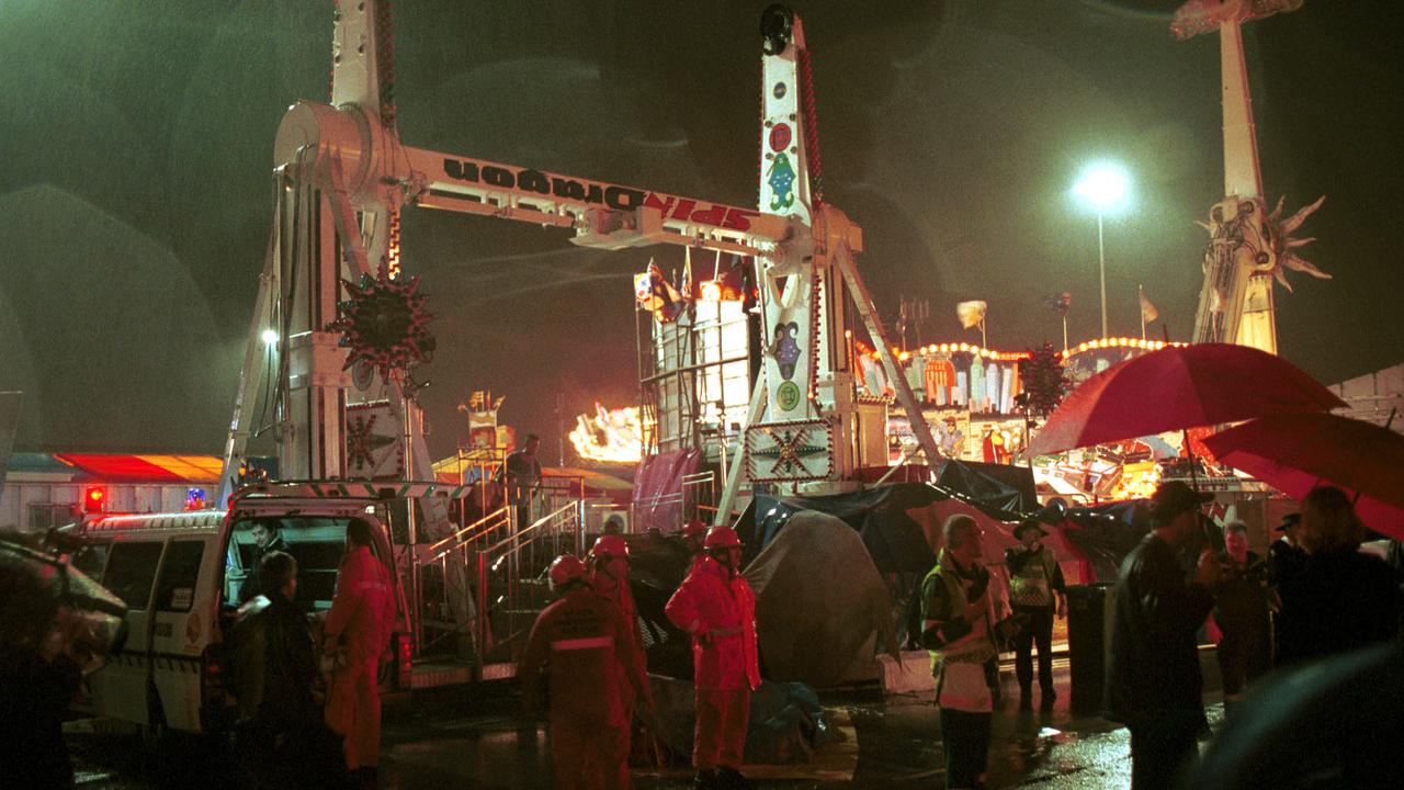 Emergency services at the Spin Dragon ride collapse, Royal Adelaide Show, 2000
